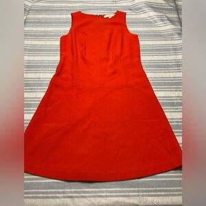 LOFT tomato red midi dress.